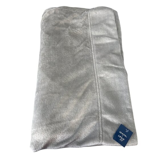 Warm + Cozy 2 Pack Glitter Hem Plush Pillowcase King 21x41 Gray Polyester NEW - Picture 1 of 6